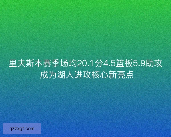 里夫斯本赛季场均20.1分4.5篮板5.9助攻 成为湖人进攻核心新亮点