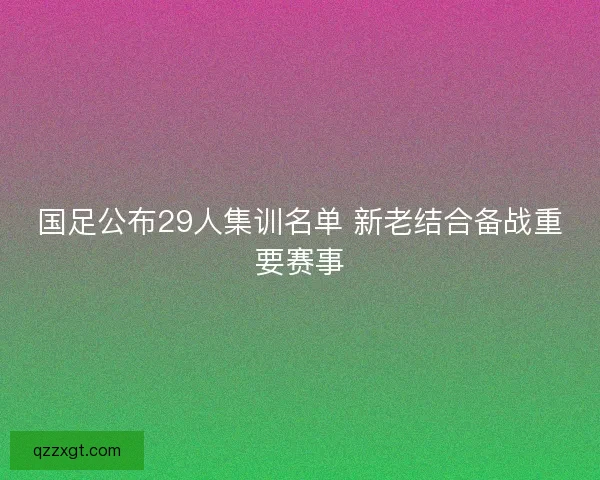 国足公布29人集训名单 新老结合备战重要赛事