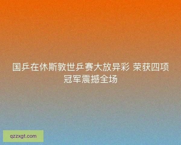 国乒在休斯敦世乒赛大放异彩 荣获四项冠军震撼全场